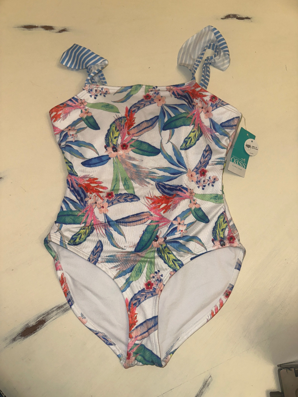 NWT Outdoor Oasis Tropical Floral One-Piece Swimsuit XS